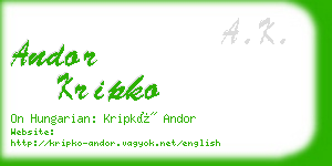 andor kripko business card